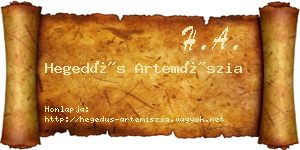 Hegedűs Artemíszia névjegykártya